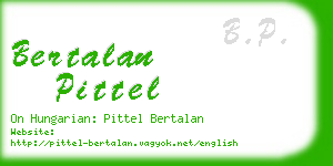 bertalan pittel business card